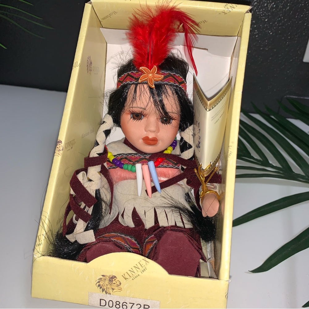 Kinnex limited edition “Little Cubs” American Indian porcelain Doll D08672B